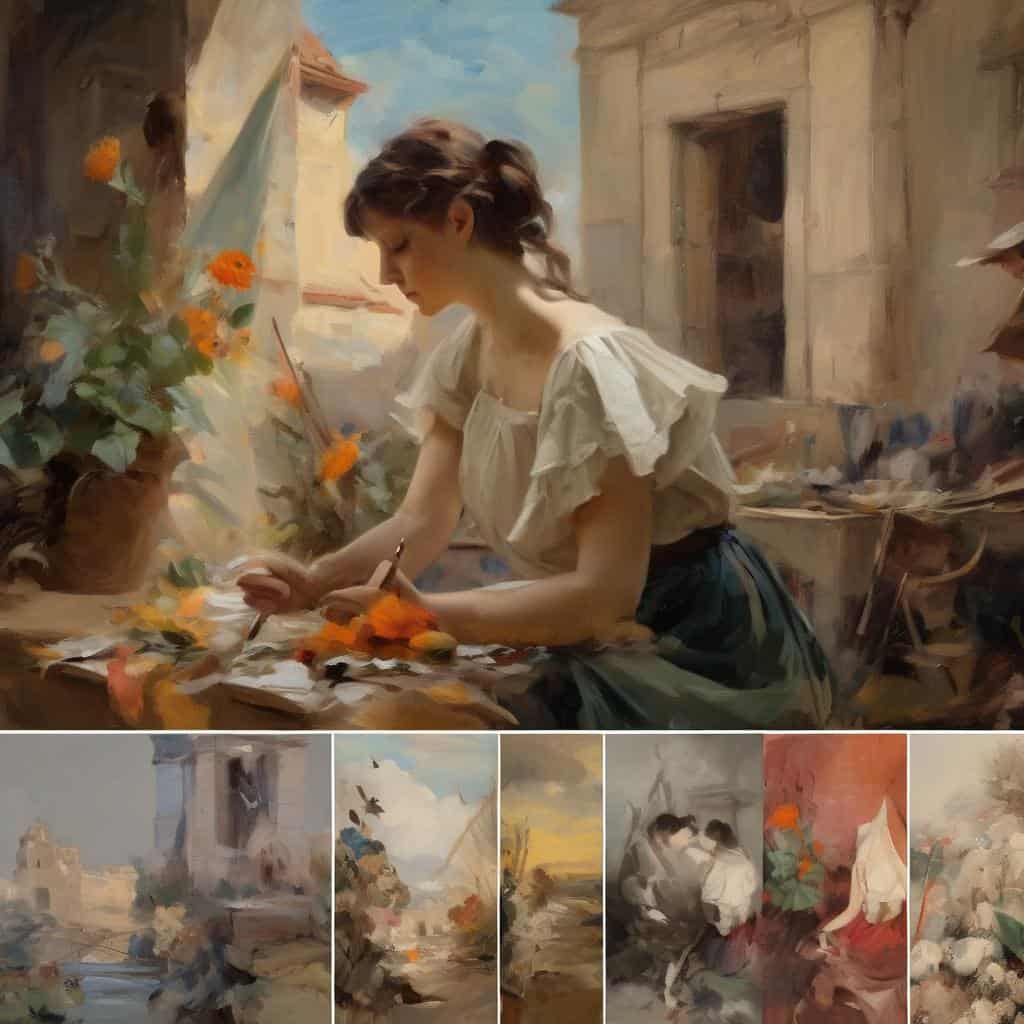 Ουρανική λεπτομέρεια της τέχνης της μινιατούρας με έμφαση στην ομορφιά και την τεχνική ζωγραφιά.