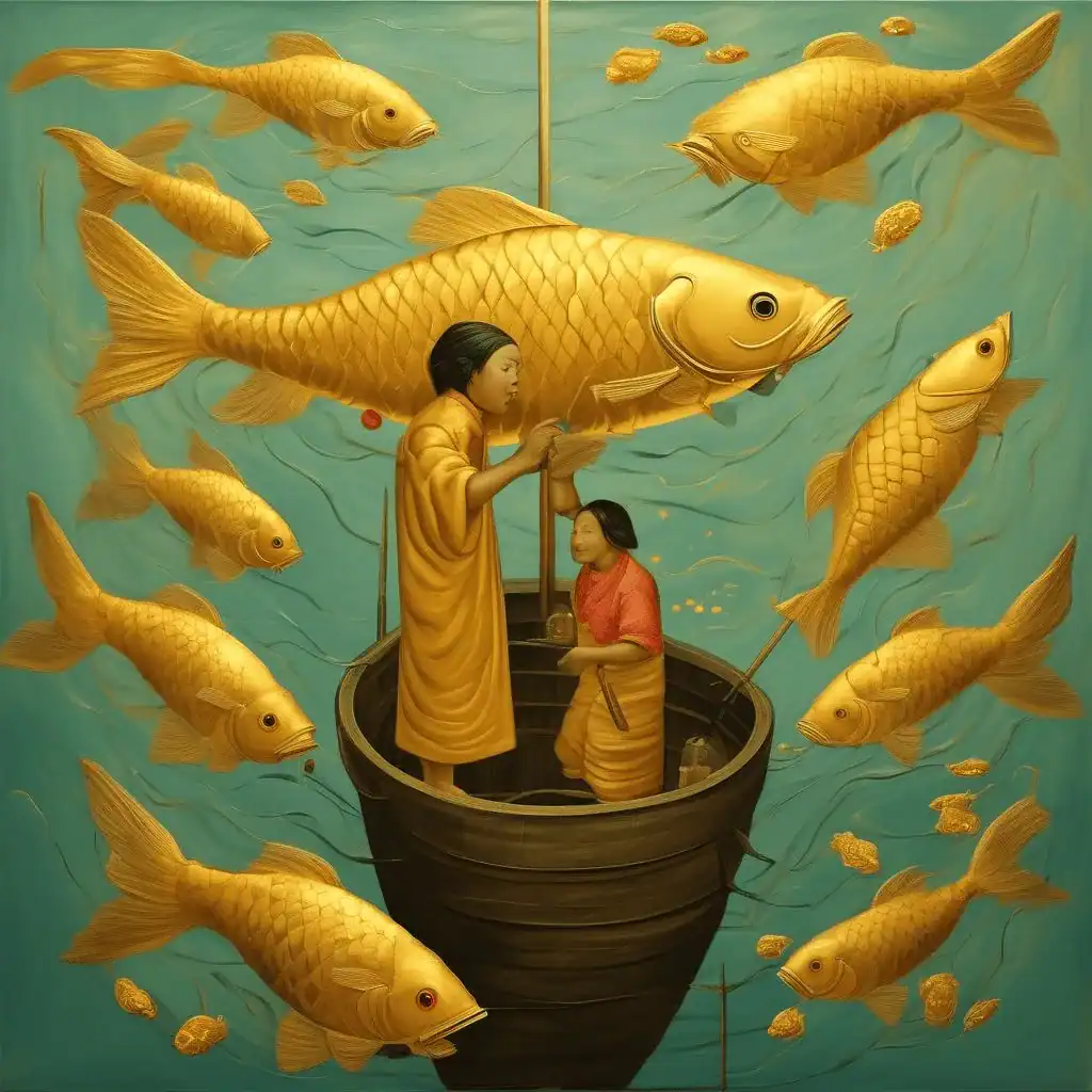 Blessed Fisherman Family and Golden Fish – Twins Seven Seven